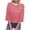 A-Red, variant on Women's 3/4 Sleeve Tops Crew Neck Shirts Backless Loose Striped Pullover Trendy Fall Clothes Pink S