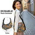 thumbnail image 5 of Nylon Crescent Bag for Women Men Trendy, Floral Medium Crossbody Dumpling Bags with Adjustable Strap Lightweight Travel Shoulder Tote Half Moon Hobo Bag, 5 of 5