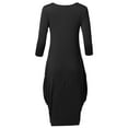 thumbnail image 2 of FashionOutfit Women's Casual 3/4 Sleeve Bubble Midi Dress with Pocket Made in USA, 2 of 4