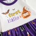 thumbnail image 3 of Newborn Baby Girls My First Halloween Outfits Pumpkin Ghost Romper Tutu Dress and Cute Headband Leg Warmer Set, 3 of 8