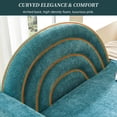thumbnail image 6 of Chaise Longue with High-Density Sponge Arched Back & Right Armrest, Comfy Cushion, Sturdy Wood Frame, Up to 660 lbs Capacity, Linen Fabric, Ideal for Living Room, Study, and Bedroom, Turquoise, 6 of 11