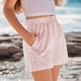 thumbnail image 5 of Cethrio Athletic Shorts for Girls, Stripe Loose Elastic Waist Casual Summer Shorts Pink Size 7-8 T, 5 of 9