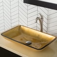 thumbnail image 2 of KRAUS 22-inch Rectangular Gold Glass Bathroom Vessel Sink and Spot Free Arlo Faucet Combo Set with Pop-Up Drain, Stainless Brushed Nickel Finish, 2 of 9