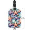 thumbnail image 6 of Square 2Pack PU Leather Starfish Cruise Luggage Tag with Privacy Cover and Name ID Tag for Travel Handbags Backpacks Luggage Tags, 6 of 6