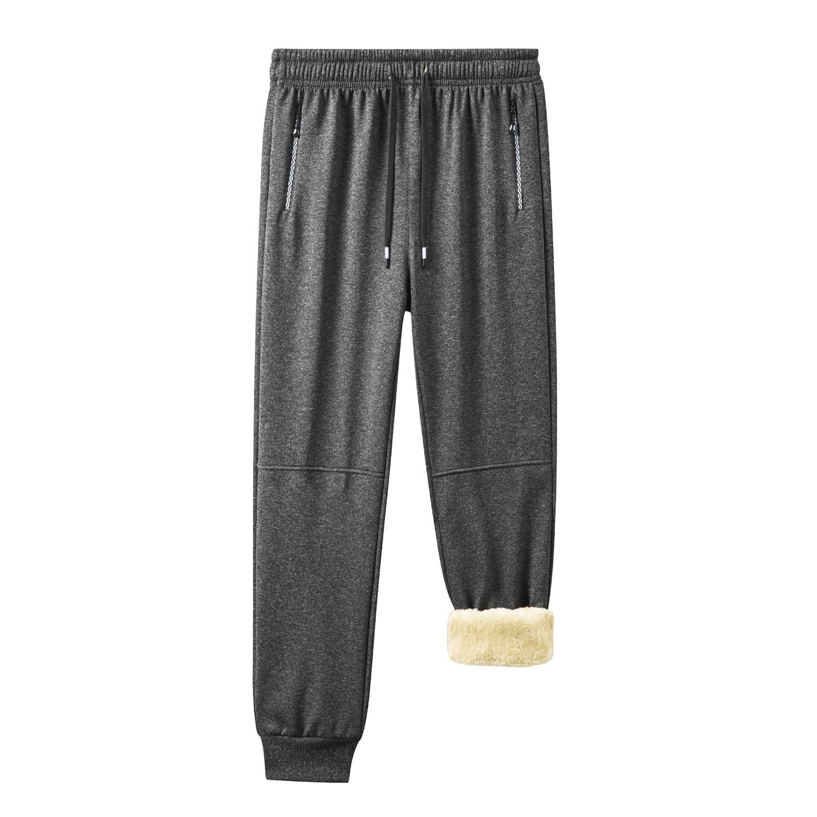 Levmjia Men's Black Joggers with Zipper Pocket Elastic Drawstring