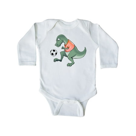 

Inktastic Soccer Dinosaur Gift Baby Boy or Baby Girl Long Sleeve Bodysuit