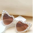 thumbnail image 3 of Luxury Fine Shimmering Love Pearl Sun Glasses Women Heart Sunglasses Casual Bling Sunglasses, 3 of 5
