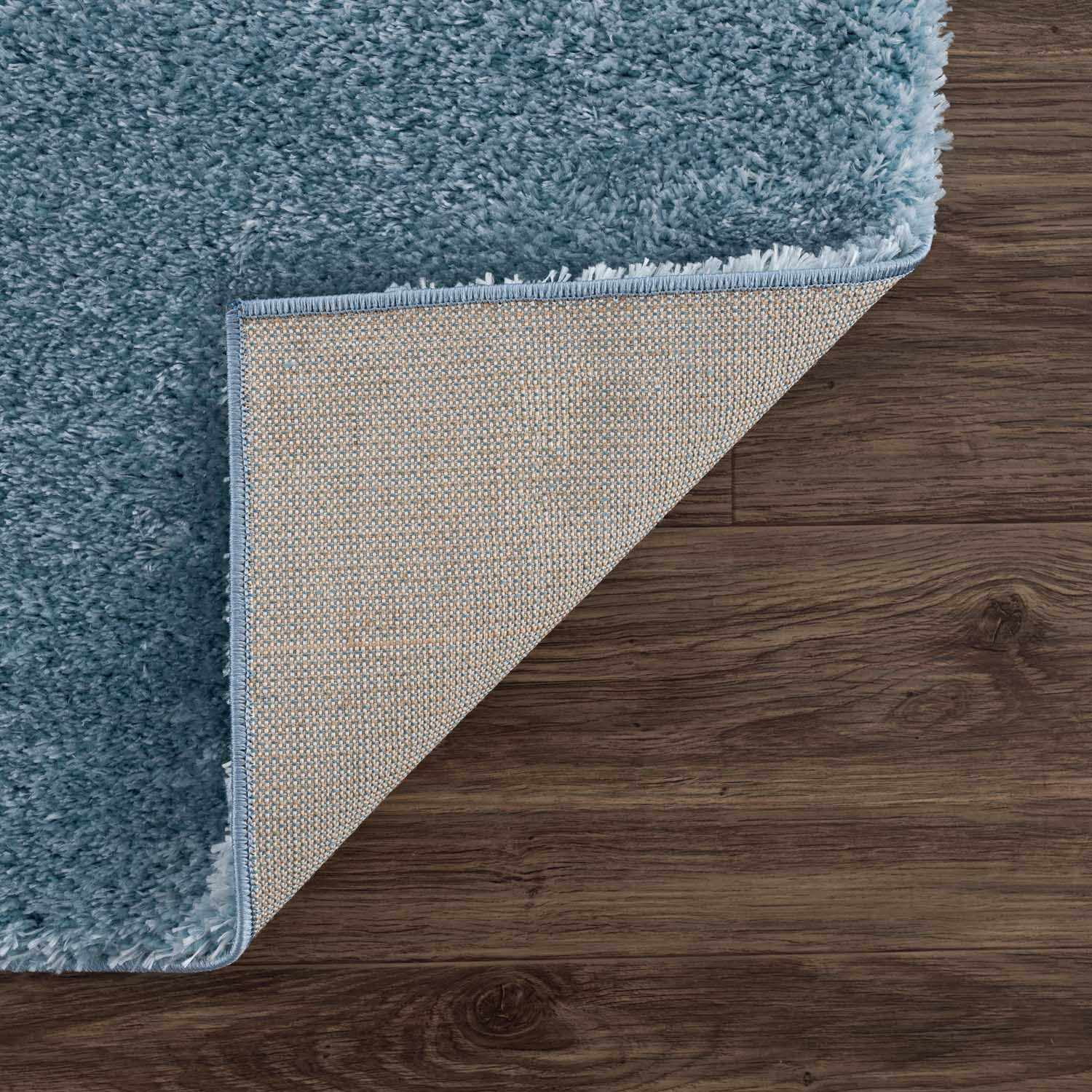 Hauteloom Heavenly Solid Shag Area Rug for Living Room Bedroom - High Pile Fluffy Carpet - Soft Shaggy Cozy Plush Rug - Blue, Denim Blue - 9'3" x 12'