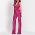 thumbnail image 2 of Fsqjgq Jumpsuits for Women Hot Pink Playsuit Bodysuit Trendy Maternity Shorts Shiny Jumpsuit Elegant Shiny Straight Trousers Jumpsuit Nightclub Night Wear Jumpsuits for Women Casual S, 2 of 6