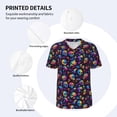 thumbnail image 3 of Rateoe rainbow color Skull mushroom Pattern Men’s Baseball Short Sleeve Polo Shirt, Midweight Men's Shirt Golf Shirt Polo Shirts Quick Dry Short-Large, 3 of 7