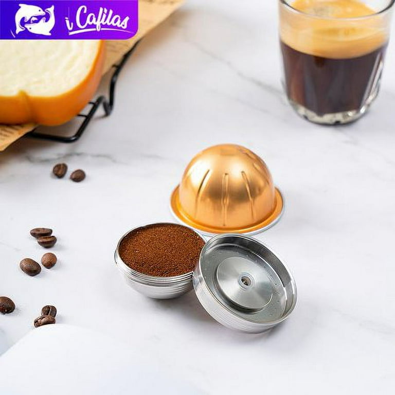 i Cafilas Reusable Coffee Capsules Refillable Pods Stainless Steel for Nespresso  Vertuo NEXT Vertuoline Pop 