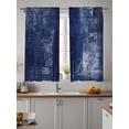 thumbnail image 4 of Sheer Curtains 72 Inches Long 2 Panels Set for Bedroom, Navy Blue Semi Sheer Curtains for Windows, Retro Oil Painting Modern Abstract Art Aesthetics Voile Window Treatments Rod Pocket Curtain, 4 of 7