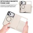 thumbnail image 6 of Case for iPhone 18 Pro Max 6.9 inch, RFID Blocking, Multi-Card Slots, Zipper Pocket 2 in1 Detachable Wallet With Shoulder Strap and Wrist Strap Shockproof Protective Magnetic Case,Apricot, 6 of 7
