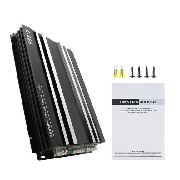 4 Channel High Power Car Audio Amplifier, Class A/B 12V Car Amplifier with Aluminum Alloy Housing, 4×60W Max Power for Improved Sound Quality