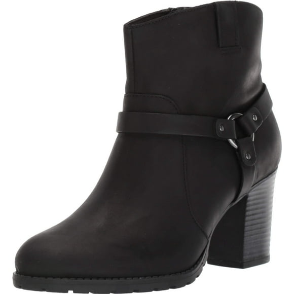 Clarks Women's Verona Rock Ankle Boot, Black Leather, 95 M US