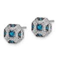 thumbnail image 2 of Finest Gold 14K White Gold Fancy White & Blue Diamond Post Earrings, 2 of 4