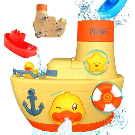 Jouets de bain pour tout-petits bébés, bateau à ventouse avec boîte de gel  douche canard