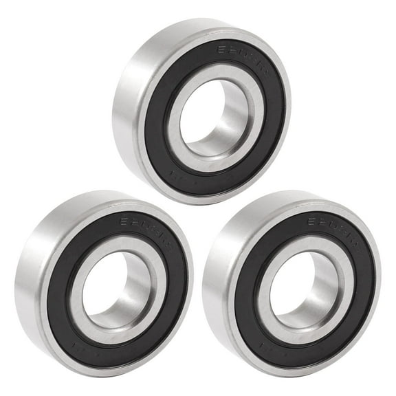Unique Bargains 6203RS 40mm x 17mm x 12mm Rubber Sealed Deep Groove Ball Bearing 3 Pcs