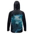 thumbnail image 2 of SEANATIVE Long Sleeve Sun Shirts for Men Fishing Hiking Running Tops Sun Hoodie Lightweight Breathable Outdoor UV Protection Rash Guard, S, Wolf Lightning Blue Black, 2 of 7