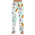 thumbnail image 6 of Hearthz Easter Womans Pajama Pants Cute Rabbit Bunny Print Wide Leg Lounge Pants for Women Baggy Soft Comfy Lightweight Sleep Pants for Women, 6 of 8