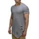 thumbnail image 4 of Camiseta holgada irregular rasgada para hombre Camiseta de manga corta con agujero ahuecado sidaley FS7772-16, 4 of 4