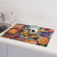 thumbnail image 6 of Honeii Vibrant Picnic Food Spread Print Kitchen Drying Mat Coffee Bar Mat Hide Stain Coffee Maker Mat for Countertops Coffee Pot Dish Drying Mat, 6 of 7