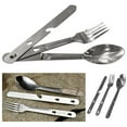 thumbnail image 3 of 1 Set 4 in 1 Camping Cutlery Stainless Steel Eating Utensil Fork Knife Spoon NEW, 3 of 5