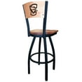 thumbnail image 2 of Holland Bar Stool  36 in. L038 - Black Wrinkle Creighton Swivel Bar Stool with Laser Engraved Back, 2 of 3