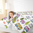thumbnail image 3 of Catabedysis Happy Camping Full Size Comforter Sets For Girls,Colorful Camper Pattern Bedding Comforter Set,Multicolor,Reversible,3 Pieces,1 Comforter and 2 Pillowcases, 3 of 7