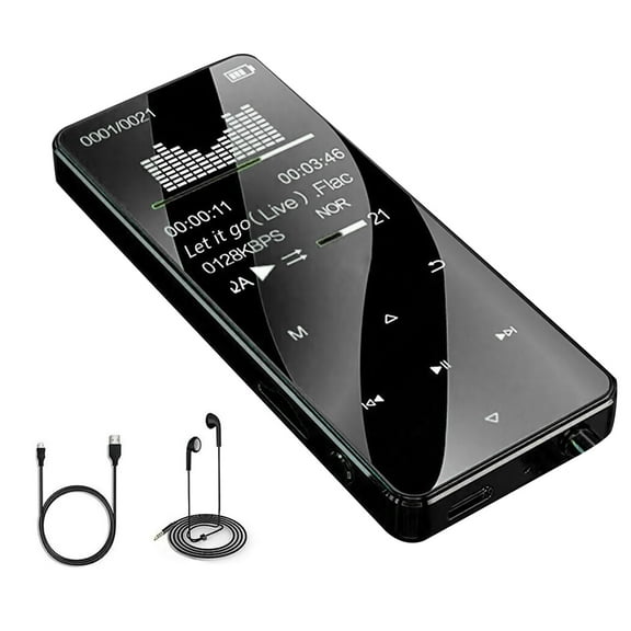 TAPDRA Bluetooth 5.0 MP3 Player HiFi Audio 1.8” Touch Screen 4GB 128GB Expandable FM Radio Recorder 24 Hour Play