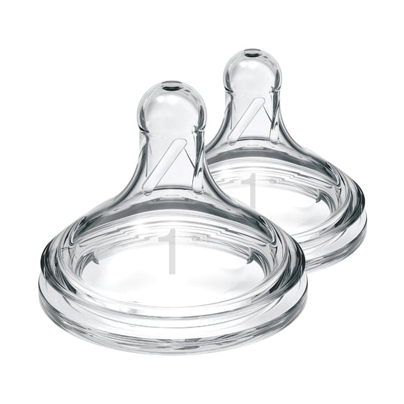 Tetina de Silicona Natural Flow Dr. Brown’s Transparente, de Flujo Lento, para Biberón de Boca Ancha