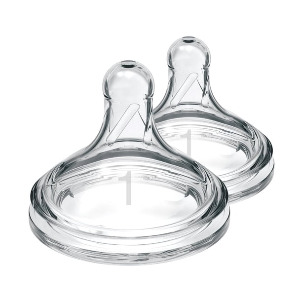 Tetina de Silicona Natural Flow Dr. Brown’s Transparente, de Flujo Lento, para Biberón de Boca Ancha