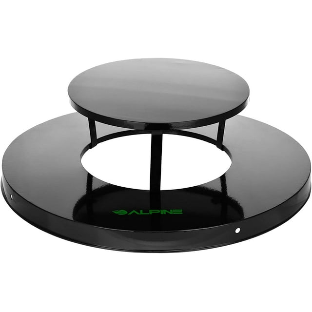 Alpine Industries 38 Gal. Black Commercial Park Rain Bonnet Receptacle Lid
