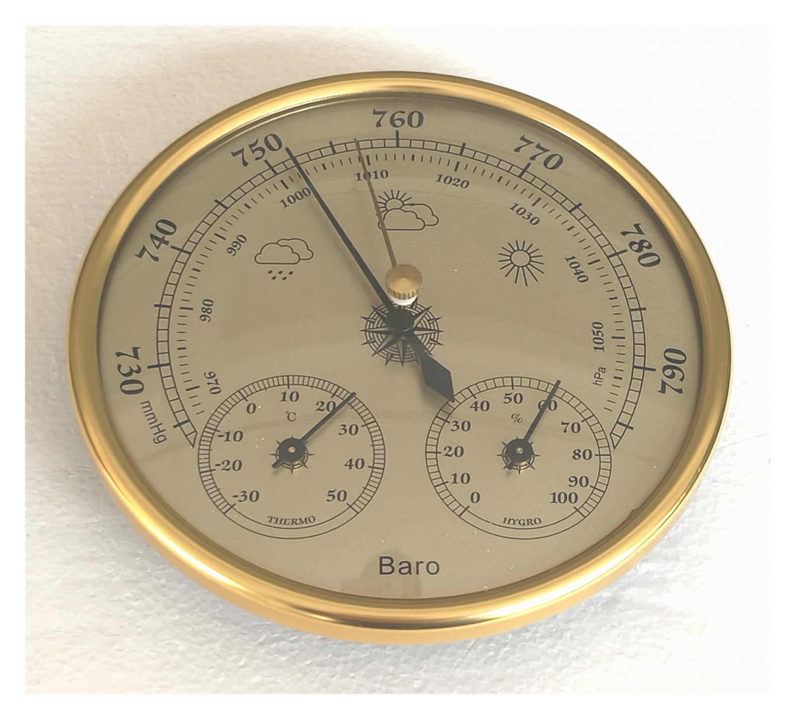 Thermometer, Hygrometer, Barometer, Three-in-one Weather Station, Multifunctional Rain Watch ,Easy to Operate