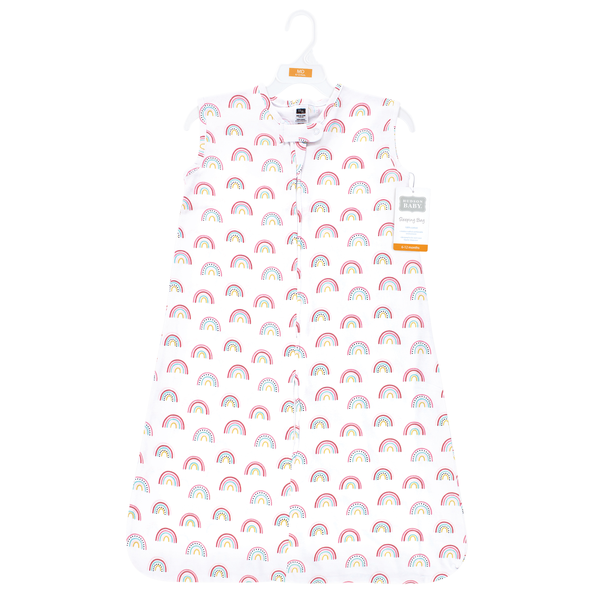 Hudson Baby Infant Girl Cotton Sleeveless Wearable Sleeping Bag, Sack, Blanket, Modern Rainbow, 18-24 Months