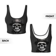 thumbnail image 6 of Sports Bra For Women, Black White Hat Skull Sports Bras For Women High Support, Workout Tank Tops Woman With Removable Cups, 6 of 8