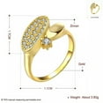 thumbnail image 3 of EOEMY Rose Gold Plated Fashion Ring Aaa Zirconia Women B246-18K Gold Plated-7, 3 of 7