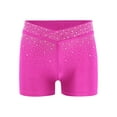 thumbnail image 3 of Oyolan Girls Ballet Dance Shorts Gymnastics Sports Bottom Figure Skating Shiny Rhinestone Shorts Hot Pink 10, 3 of 5