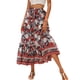 thumbnail image 2 of Lucakuins - Falda larga bohemia para mujer, elegante cintura elástica, floral, fluida, para verano, informal, diario Lucakuins moda, 2 of 4