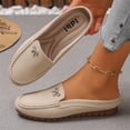 thumbnail image 7 of Mules for Women Soft Comfortable Orthopedic Leather Shoes Fashion Slip On Stitched Flat-Soled Casual Backless Loafers with Cute Bow, 39, 7 of 7
