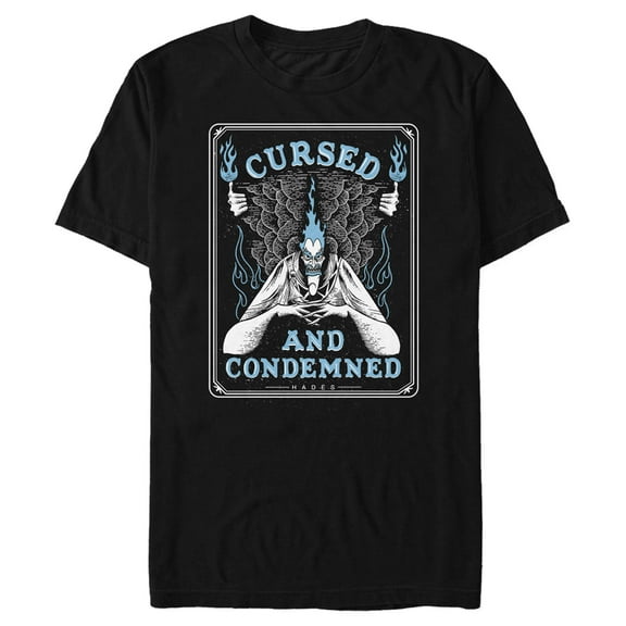 Men's Hercules Hades Cursed & Condemned Trading Card Graphic Tee Black 1X Big Tall