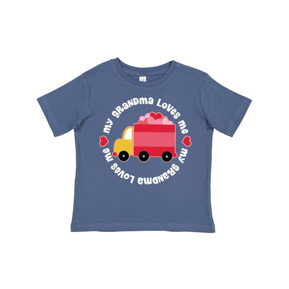 Inktastic Grandma Loves Me Valentine Truck Kids Boys or Girls Toddler T-Shirt