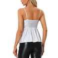 thumbnail image 3 of INSPIRE CHIC Spaghetti Strap Party Tops for Women's Sleeveless Twist Front Peplum Sparkle Cami Top, 3 of 5
