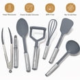 thumbnail image 3 of Lux Decor 23 Pieces Kitchen Cooking Utensils Set – 446°F Heat Resistant kitchen Gadgets for Non-Stick Cookware BPA FREE – Silicon Rubber Spatula set - Grey, 3 of 11