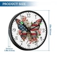 thumbnail image 3 of Voice Activated Clock with Glow Light 12 Inch Large Silent Wall Clock Battery Operated for Home Decor Butterfly with Flag Pattern, 3 of 8