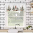 thumbnail image 4 of Christmas Valances for Windows Gnome Evergreen Cap Bells Watercolor Rod Pocket Curtain Valance Window Treatment Short Curtains for Kitchen Living Room, 60"x14", 4 of 5
