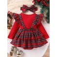 thumbnail image 5 of FEORJGP Infant Girls 3PCS Skirt Sets Newborn Baby Long Sleeve Pullover Crew Neck Jumper Ribbed Tops Plaid Suspender Romper Dress Headband Sets, 5 of 9