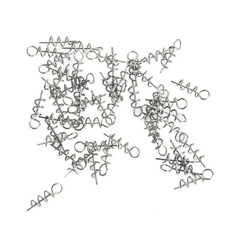 

NUOLUX Pack of 50 Lure Baits Worms Crank Hook Pin Spring Fixed Lock Fishing Latch Screw Needle