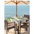 thumbnail image 3 of Outdoor Tablecloth with Umbrella Hole for Patio/Picnic/Party/Camping, Seaside Green Palm Trees Waterproof Table Cloth Square Cover Washable, Tropical Summer Botanical Rustic (60"x 60"), 3 of 9