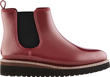 crimson elastic gore booties